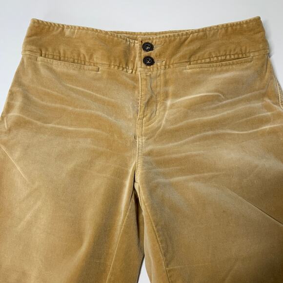 EXPRESS Stretch Tan Velvet Flare Pants Size 3/4 - Picture 4 of 8
